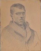 Mednyánszky László (1852-1919): Férfiportré. rajz