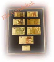 24K arany EURO bankjegyek - teljes szett