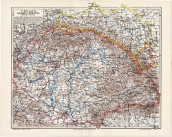 Magyarország térkép 1908, eredeti, Galícia, Bukovina, Nagy - Magyarország, német, régi