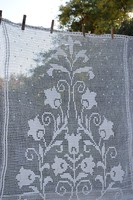 Álomszép kézi horgolt vitrázs függöny 91 x 86 