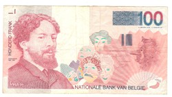 100 frank francs 1989-2001 Belgium