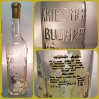 "Kriegner Gy. Budapest Kálvin tér" töredékes címkés gyógyszeresüveg (880)
