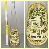 "Meinl Gyula r.t. Budapest" címkés olívaolajos üveg (884)
