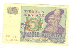 5 kronor korona 1981 Svédország