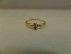Smaragdos - brilles arany gyűrű 
