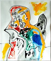 BURAI ISTVÁN festő, grafikusművész (1951-2017) / akril, karton
