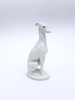 Román retro porcelán - Cluj jelzésű agár - kutya figura Kolozsvárról