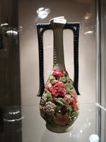 Fischer Emil tervező. Váza Virággal. Áttört minta. 