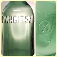 "Margitsziget" nagy zöld ásványvizes üveg (887)