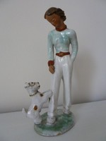 Art-Deco Izsépy Nő foxi kutyával