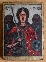 Antik Ortodox IKON vastag fatáblára festve