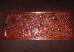 Chinese carved wooden wall decoration.