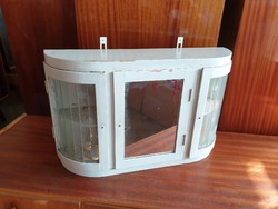 Vitrines tükrös régi vintage faliszekrény íves kis fali szekrény