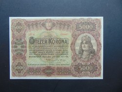 5000 korona 1920 5 B 02 nagy méretű bankjegy 