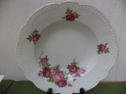 Zsolnay rózsás gyöngyös tányér1