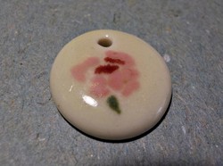 Kézzel festett virágos Zsolnay porcelán medál 3.