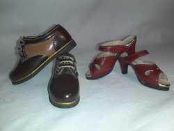 Régi cipész mester munka mini cipő pár és papucs pár az ár egy pár ára