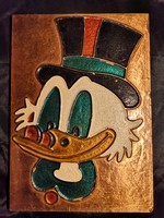 Walt Disney Dagobert bácsi, zománc díszítésű, réz falikép