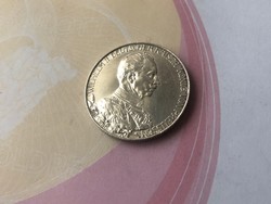 1913 25 éves évfordulós Porosz ezüst 2 márka 11 gramm 0,900 Ritka,gyönyörű