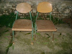 Retro csővázas iskolai szék - két darab