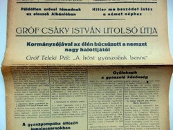 1941.01.30  /  Gróf Csáky István UTOLSÓ ÚTJA  /  8 Órai Ujság  /  Ssz.: 171