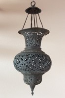Török vagy arab réz lanterna ( mécsestartó lámpa ) 19. század vége, 20. eleje