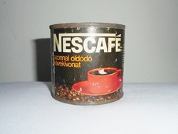 Retro kávé fémdoboz pléh doboz - Nescafé Nestlé papír címkés - 1970-es évekből