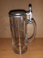 Ón fedelű üveg söröskorsó 0,5 liter (20/d)