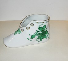 Herendi zöld Apponyi porcelán cipő