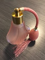 Antik rózsaszín kagyló formájú parfümös üveg