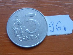 LITVÁNIA 5 CENTAI 1991 ALU. 96.