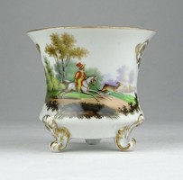 0Y498 Vadászjelenetes porcelán kávéscsésze ~ 1850