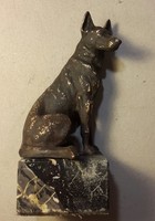 Bronz kutya szobor, 16 cm-es, gyönyörű ajándék, németjuhász.