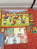 9 db régi retro mese kirakó játék - puzzle - Walt Disney micimackó donald kacsa