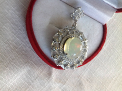 Természetes szivárvány Etióp opál 925 medál