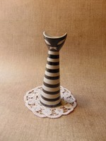  Zsolnay porcelán art deco csíkos macska váza