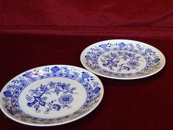 Bohemia Csehszlovák porcelán süteményes tányér, hagymamintás, kobalt kék.