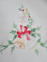 Embroidered cotton Christmas tablecloth 85 x 78 cm