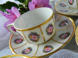 Special antique thomas mocha set, cup and saucer with flower