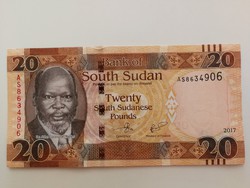 Dél-Szudán 20 Pounds UNC bankjegy 2017