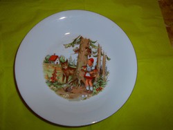 Mese tányér   Piroska és a farkas Kahla porcelán-szép élénk szín 