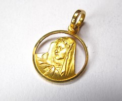 18 karátos arany Szűz Mária medál.