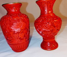 2 db régi kínai cinóber váza eladó