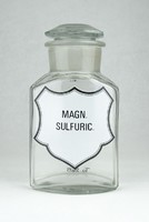 0Y764 Régi gyógyszertári patika üveg MAGN SULFURIC
