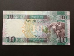 Dél-Szudán 10 Pounds UNC bankjegy 2016