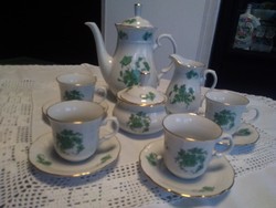 Thun 4-person coffee set, with a green pattern, basket-weave edge!