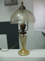 Gyönyörű jelzett francia üveg asztali lámpa