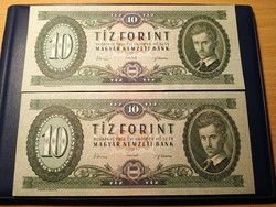 10 forint 1962.2 db sorszám követő!