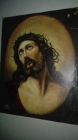 Régi Jézus-ábrázolás, olaj,vászon, szignóval, nagyon szép festmény. 