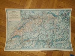 Antik svájci papír térkép